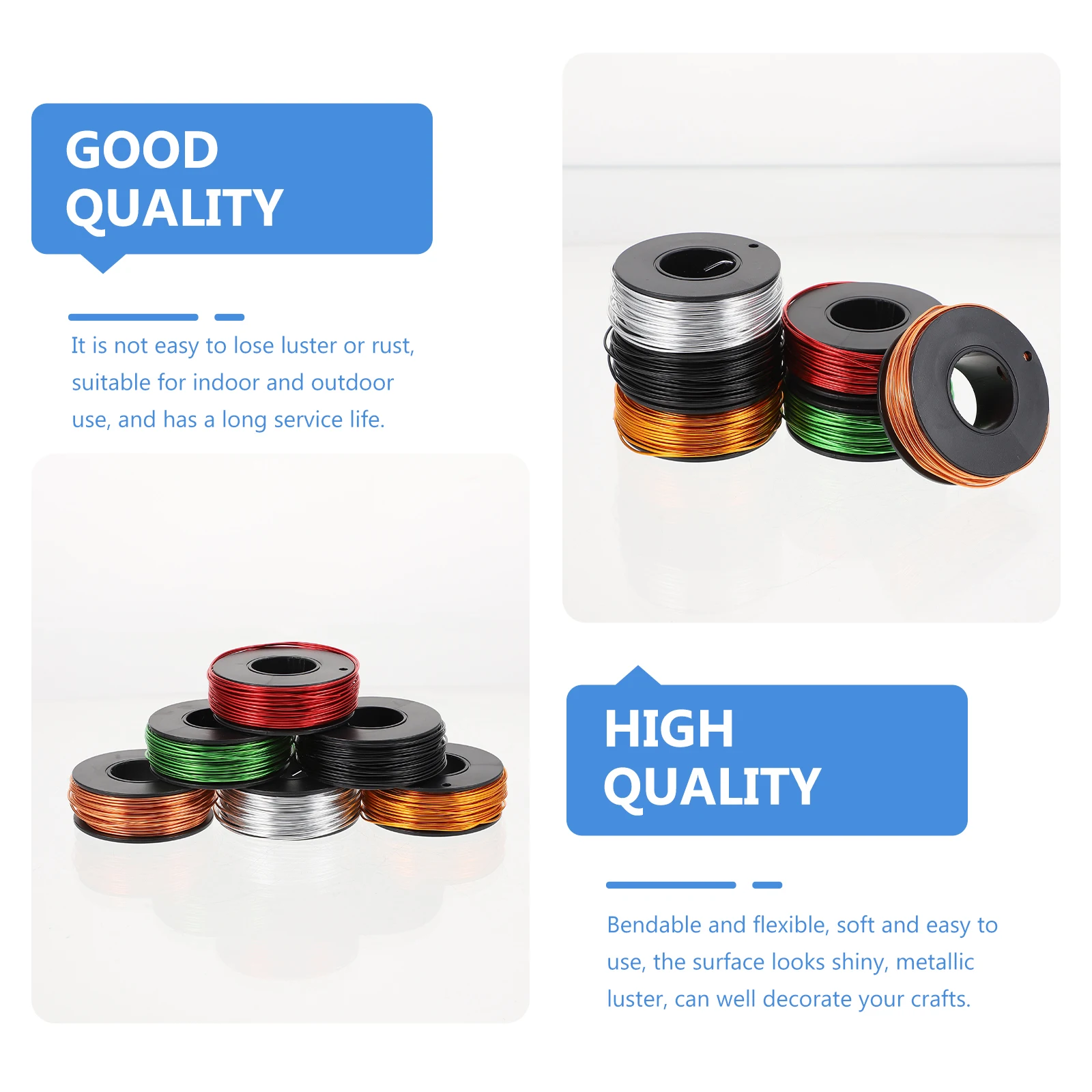 

6 Rolls Colored Aluminum Wire 20m DIY Craft Beading Jewelry Making Material Flexible Durable Storage Friendly Jewelry