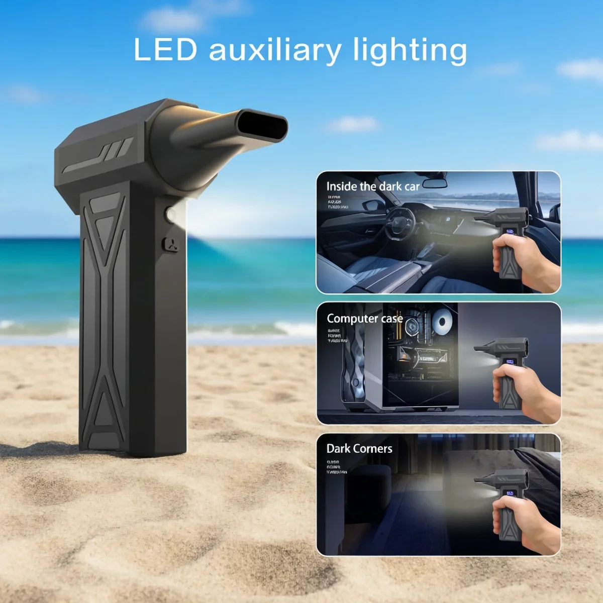 Powerful Air Blower 110000Rpm 4 Gear Adjustable Turbo Jet Blower With Led Light Battery Display Cordless Compressed Air Duster