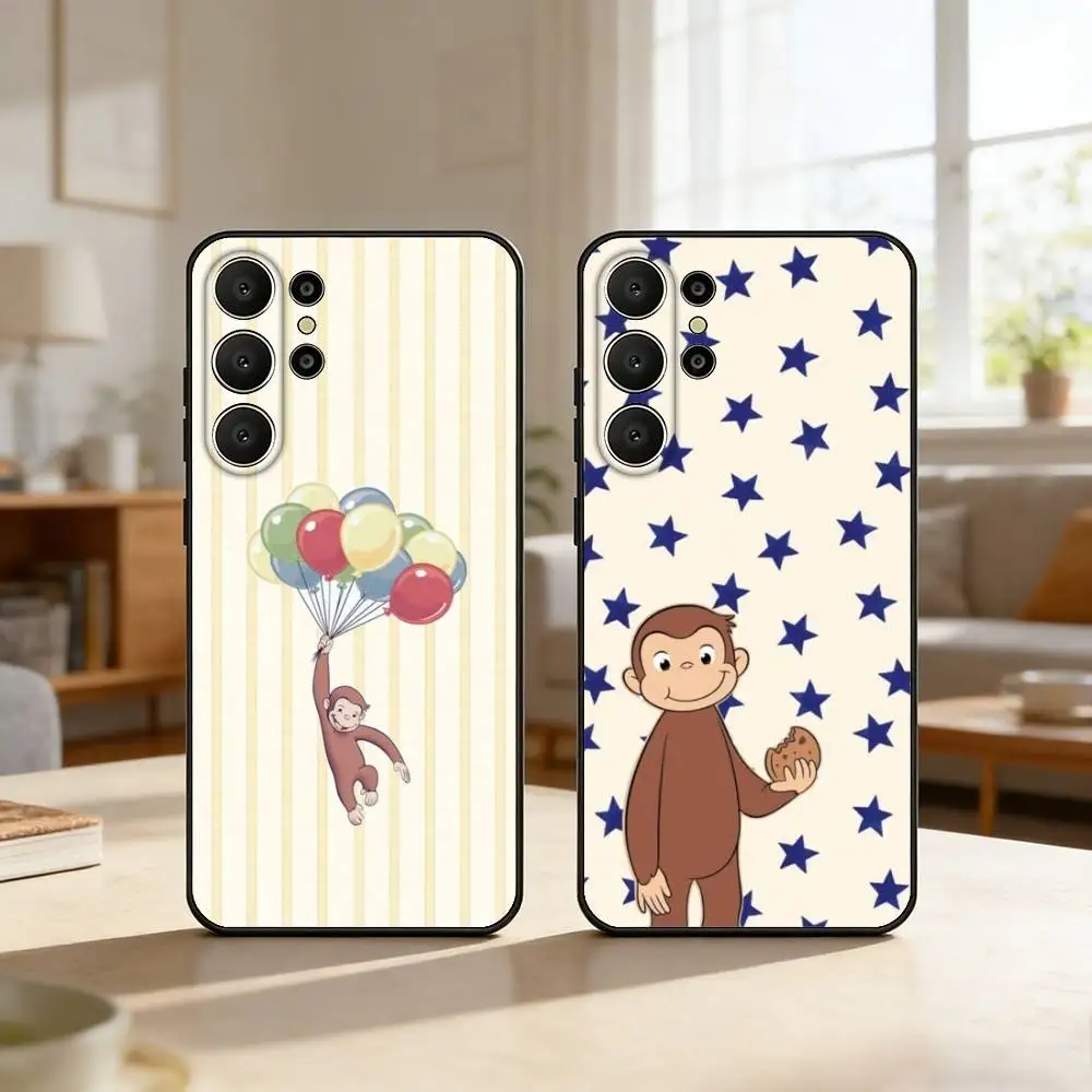 

Luxury Y2K C-Curious G-George Phone Case For Samsung S26,S25,S24,S21,S22,S23,S30,Ultra,S20,FE,Lite,10,9,Black Cover