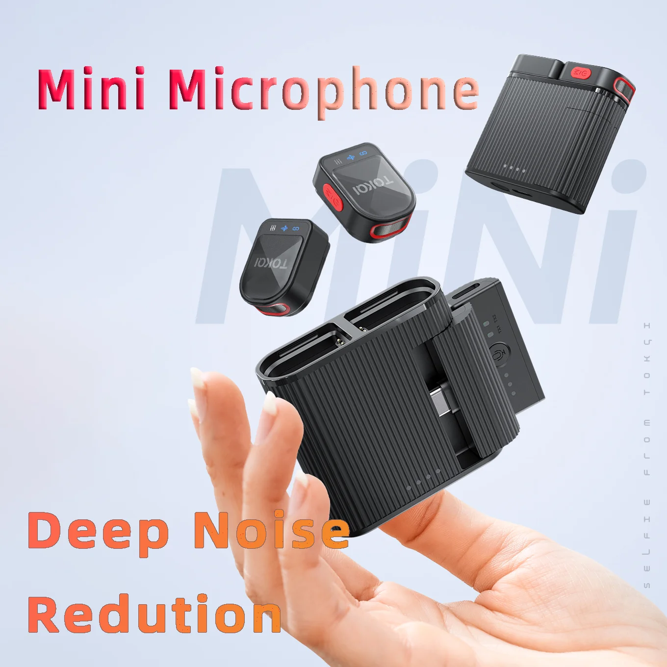 Wireless Mini Lavalier Microphone Deep Noise Reduction Portable Long Distance Stable Transmission  for Livebroad Cast Vedio