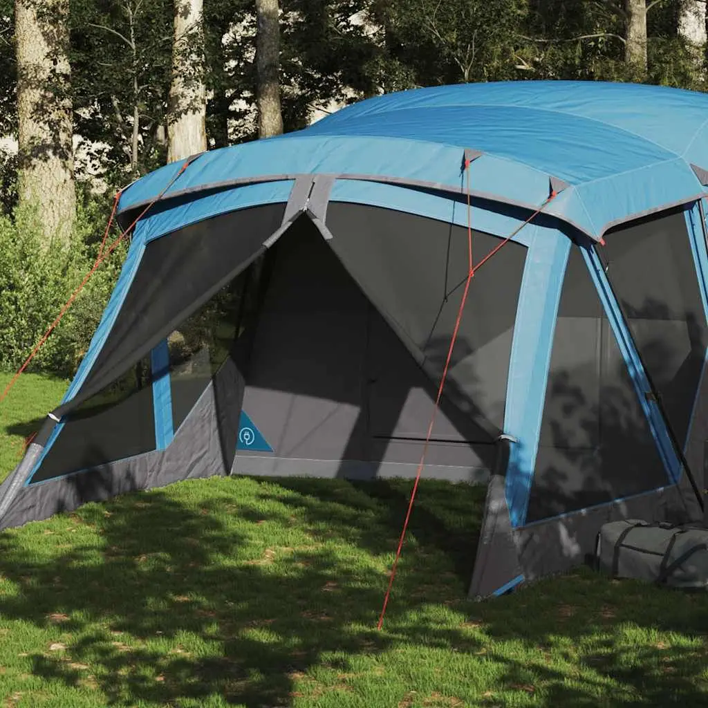

Camping Tent with Porch 4-Person Blue Waterproof