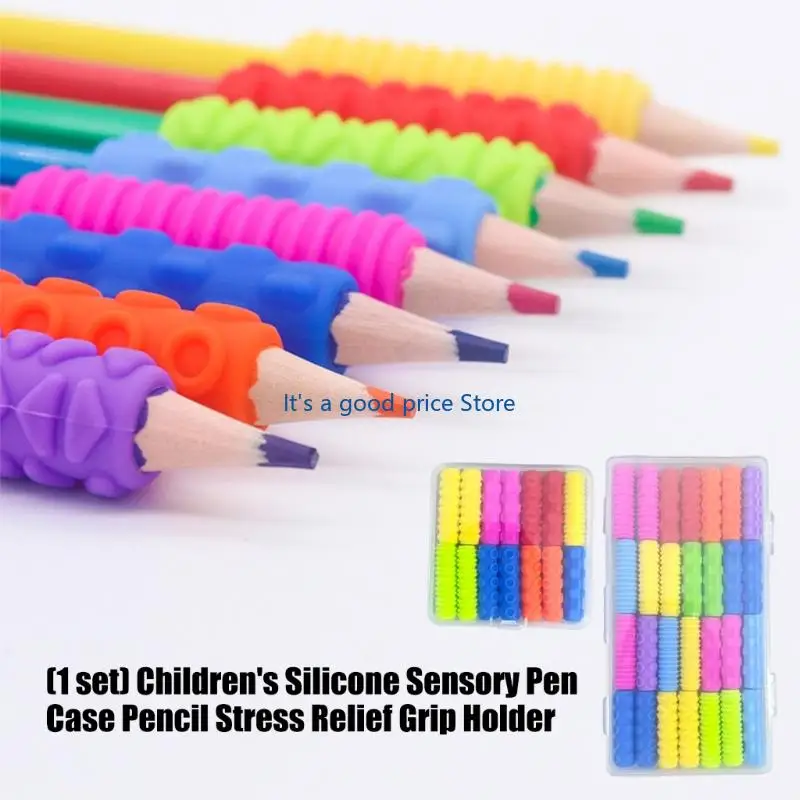14/82pcs كتابة مكتبات مريحة القلم قبضة السيليكون الناعم قبضة القلم قبضة القلم قبضة القلم.