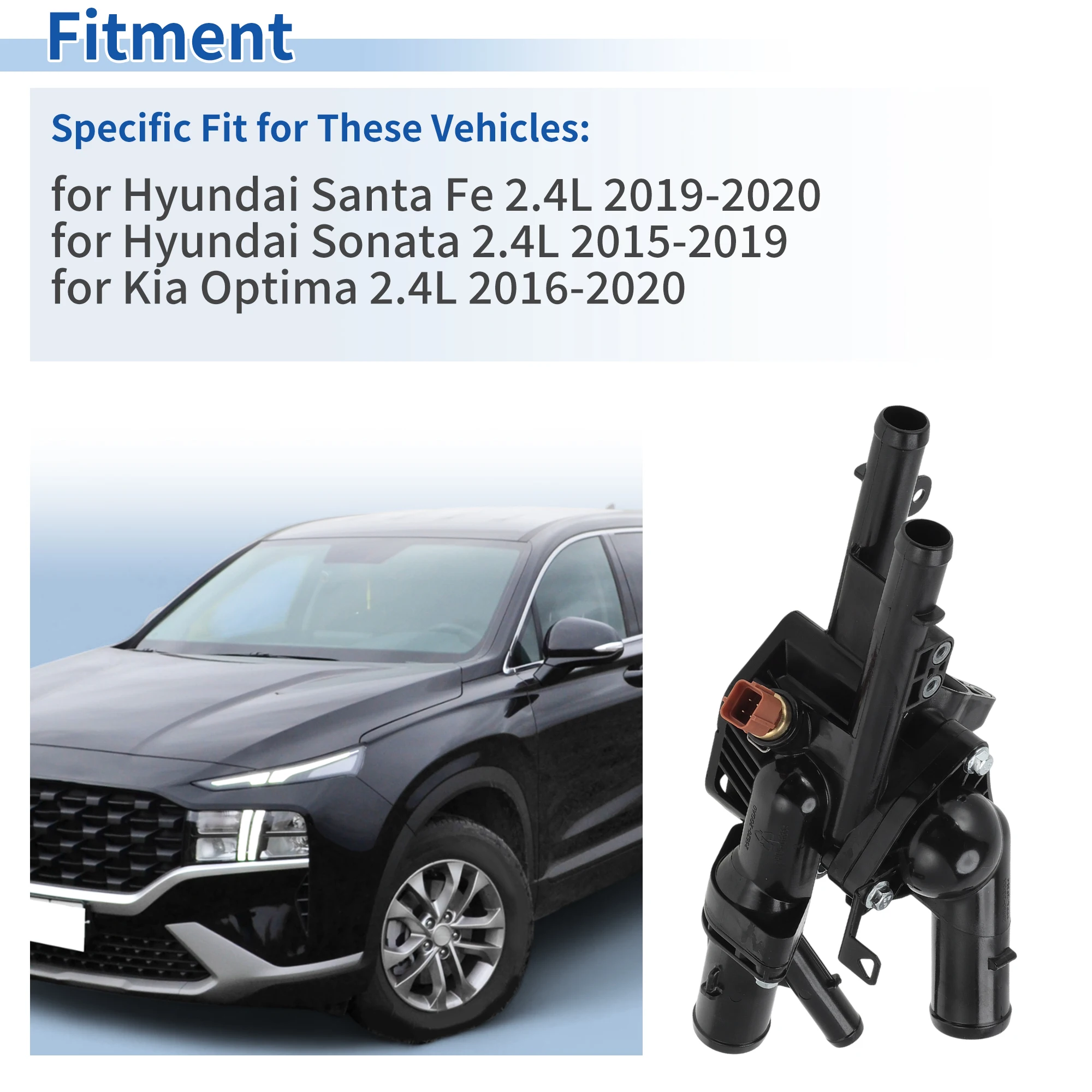 

Корпус термостата охлаждающей жидкости X Autohaux в сборе для Hyundai Santa Fe 19-20 Sonata 15-19 2,4 л