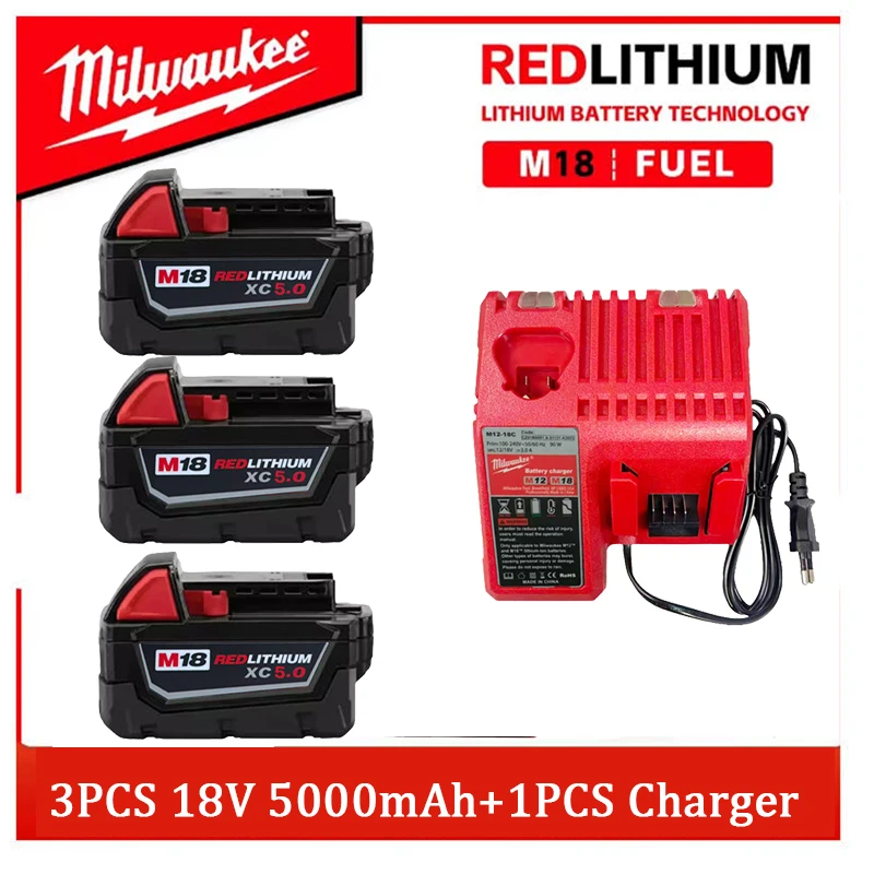 

Original Milwaukee battery M18,5.0AH,6.0Ah,Milwaukee charger,M18B6 M18B5 48-11-1860, 48-11-1850, 48-11-1840,Tool Lithium Battery