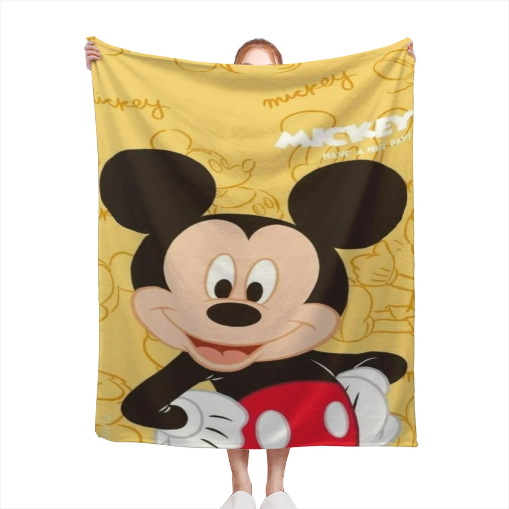 

Mikey Mouse Blanket Flange Textile Decor Portable Super Soft Throw Blankets for Home Office Plush Thin Quilt