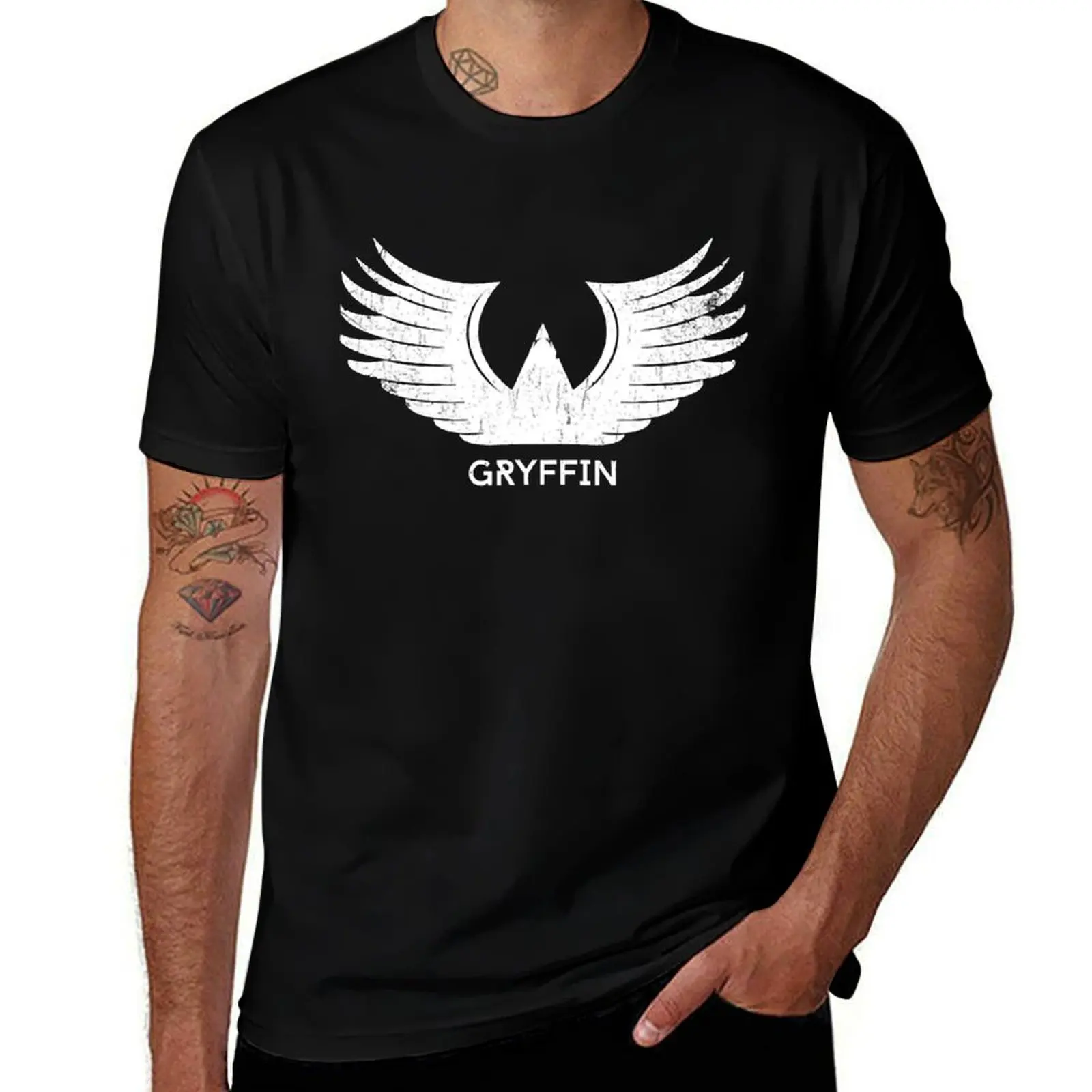 GRYFFIN LOGO WHITE For Fans T-Shirt man t shirts cotton T-Shirt