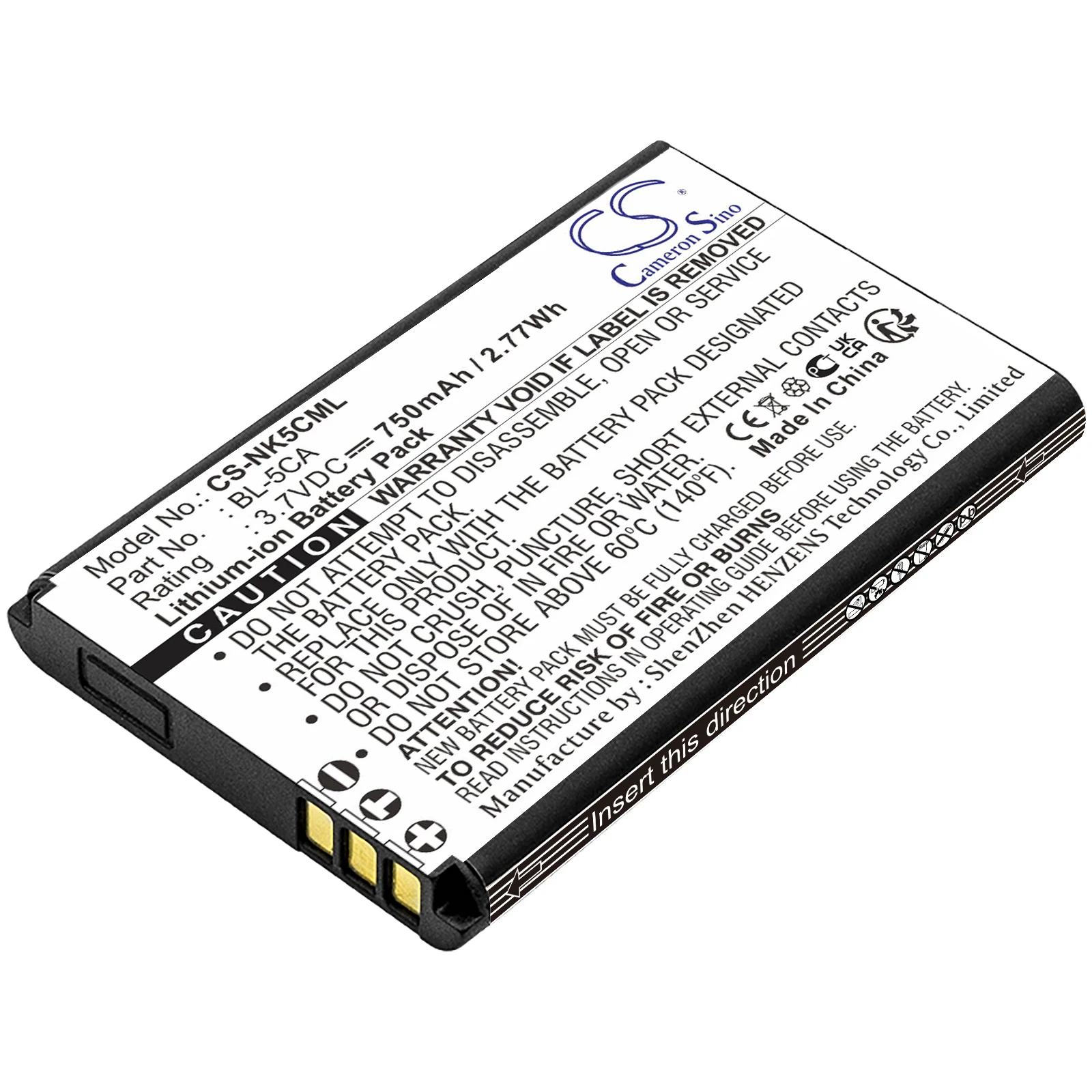Batteria da 750 mAh per scanner di codici a barre CECT V10