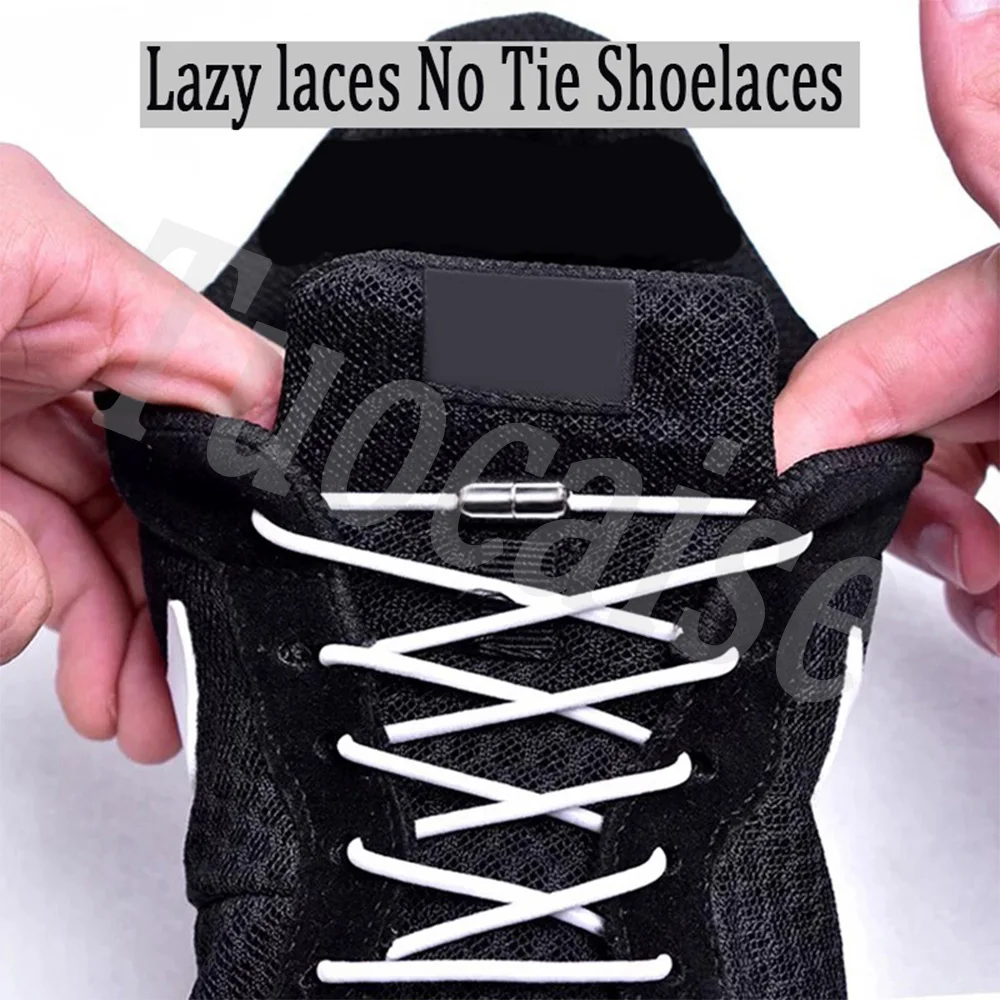 

1 Pair Rubber elastic Laces Lock One Size Fits All Shoes Elastic Shoelaces Round No Tie Shoe laces Sneakers Shoelace Kids Adult