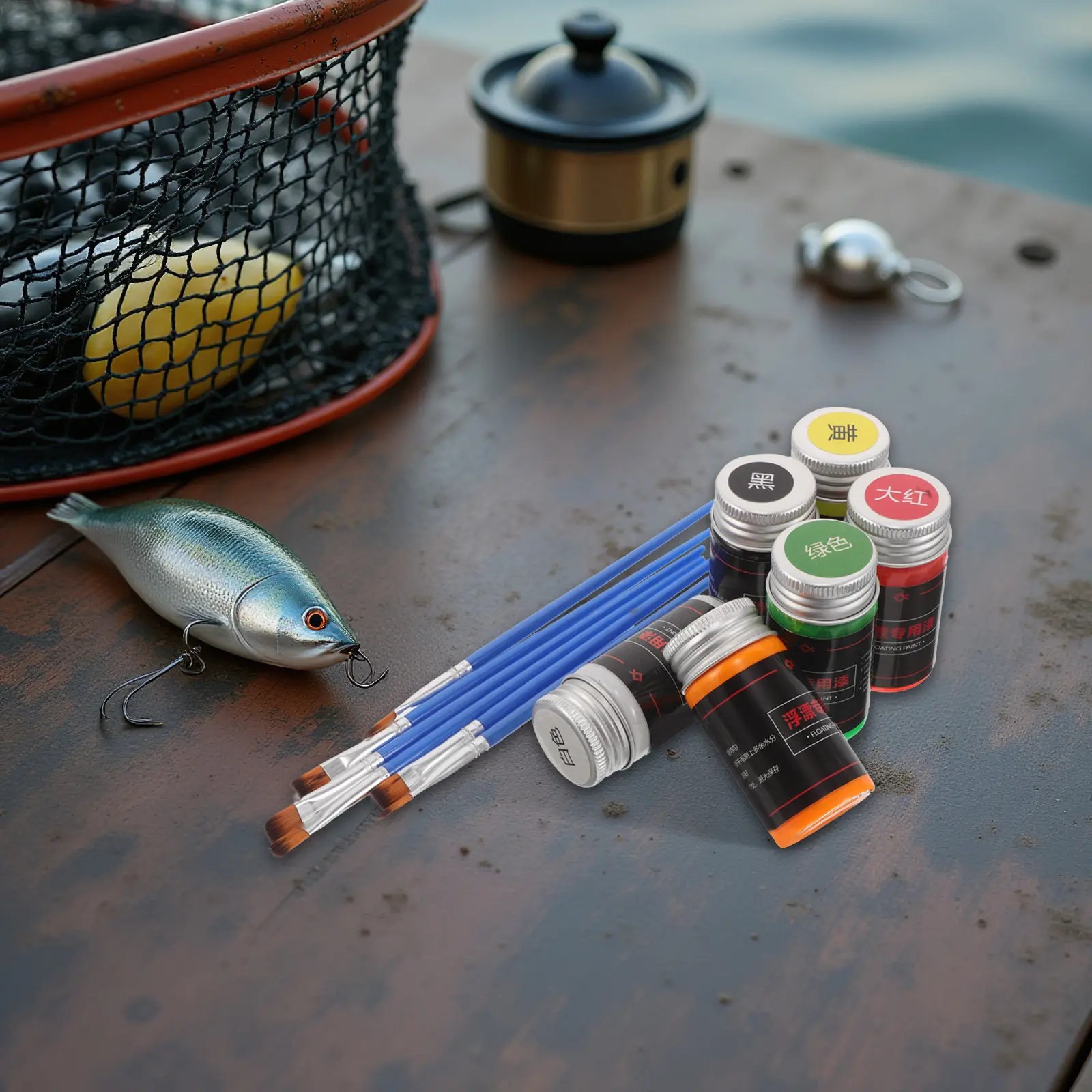 

6 Bottles Bright Fluorescent Fishing Bobber Paint Set Lure Paints Fishing Supplies Fish Lure Painting Kit