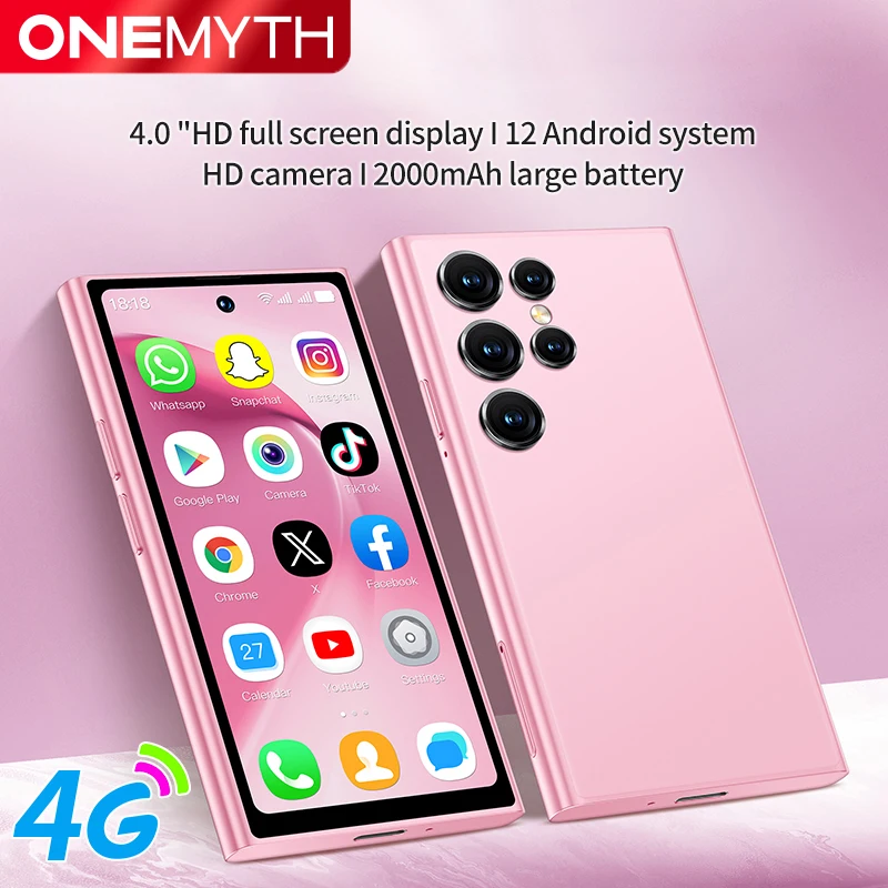 ONEMYTH S26 Pro 4.0" Mini Smartphone 2GB RAM 16GB ROM Android12.0 Face Recognition Unlock 2000mAh 4G Small Mobile Phone