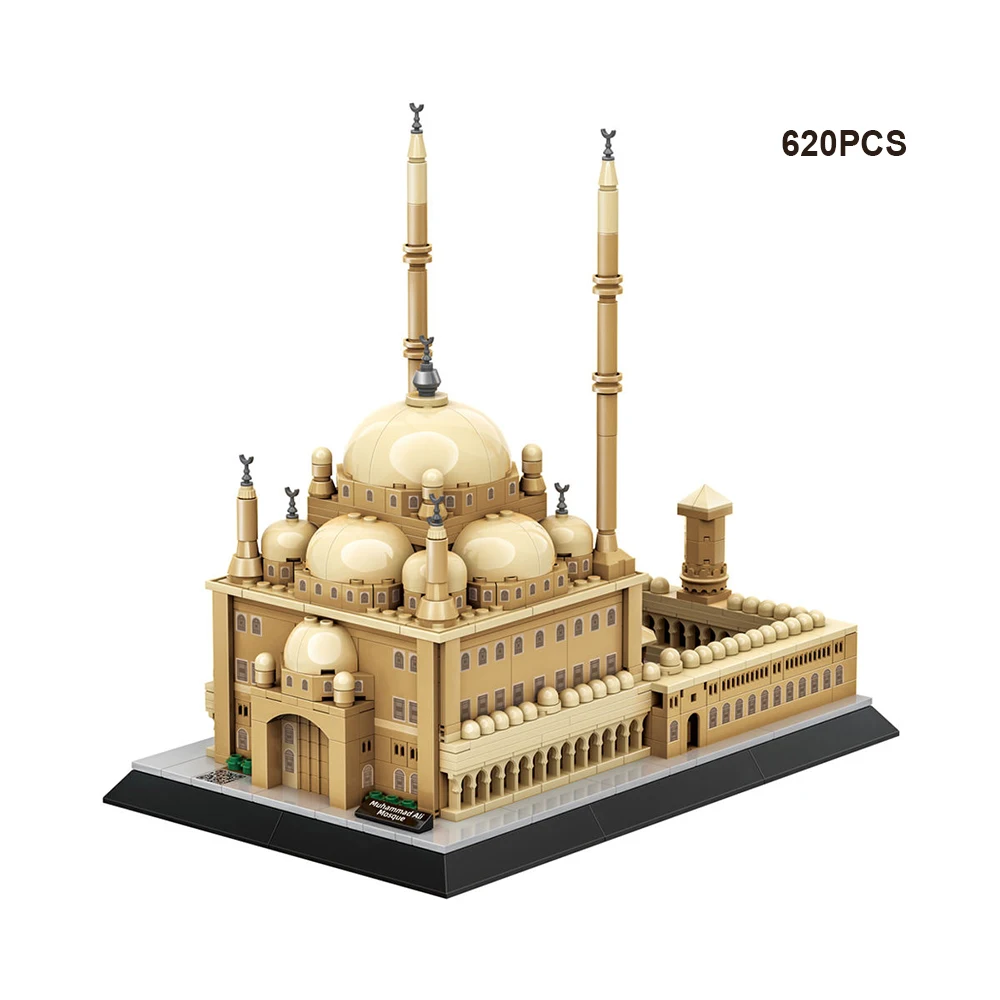 620PCS Muhammad Ali Mosque Cairo Egypt Building Blocks Model  Architecture Classic Model Bricks Gift for Kids and Adults Gifts