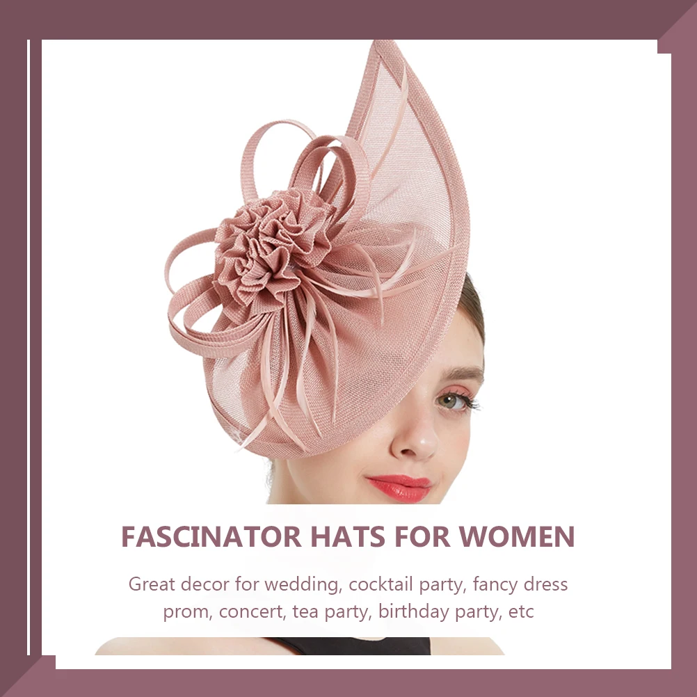 

Mesh Top Hat Headb Imitation Hemp Fascinator Women Church Headdress Tea Party Bridal Wedding Hair Accessory Elegant Decorative