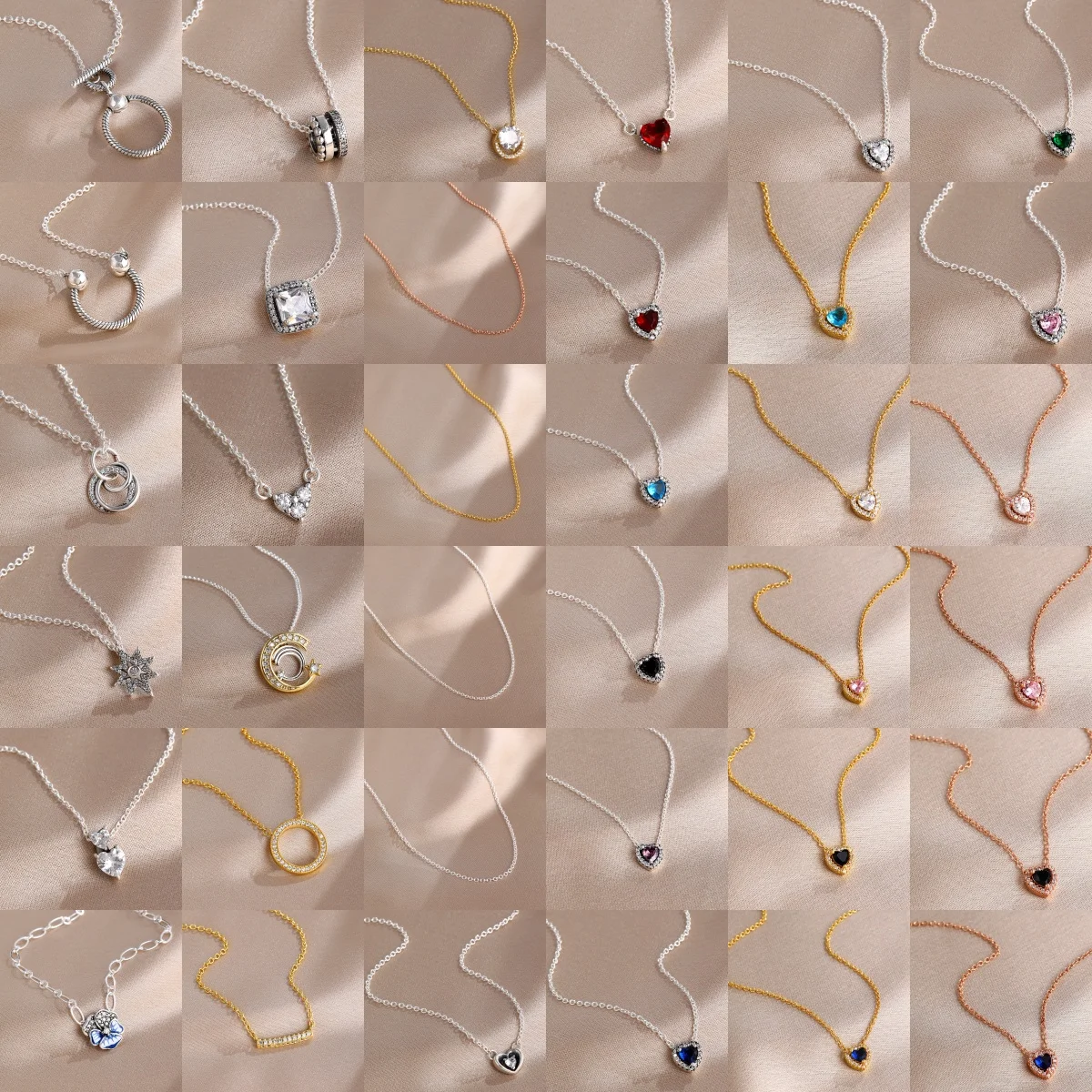 Valentine's Day Charm 925 Silver Eternal Brilliance Double Heart Zircon Clavicle Chain Heart Bow Necklace