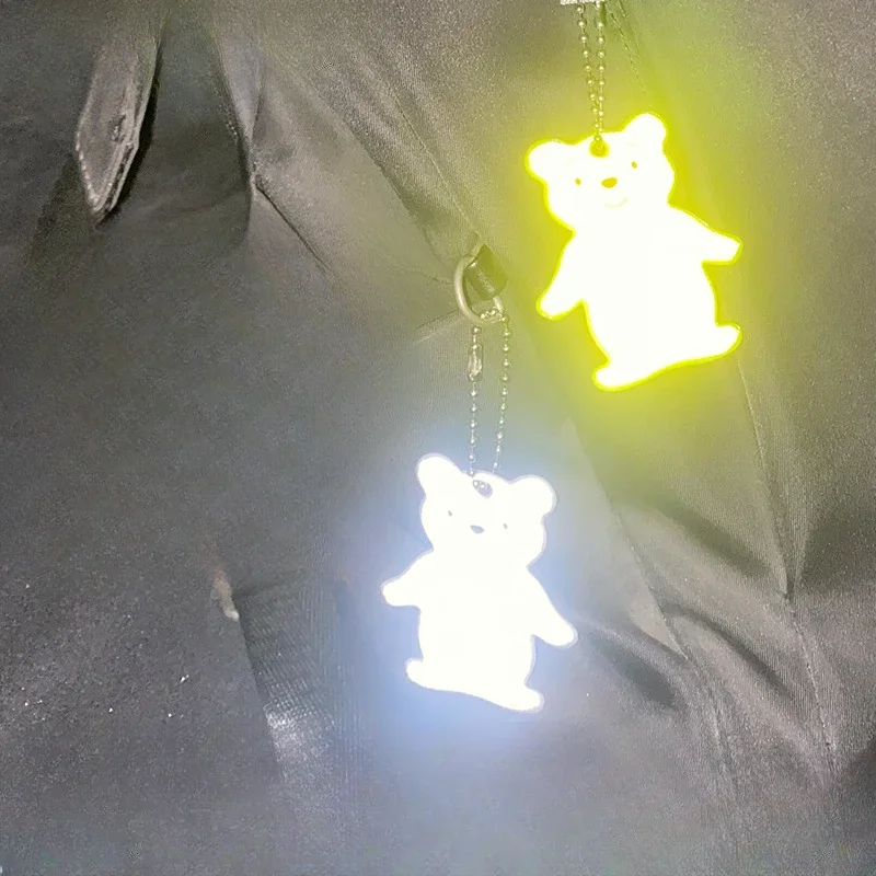 New Arrive Reflective Bear Bag Pendant Reflective Keychains Keyrings Holiday Gift Accessories For Traffic Safety Use Reflector