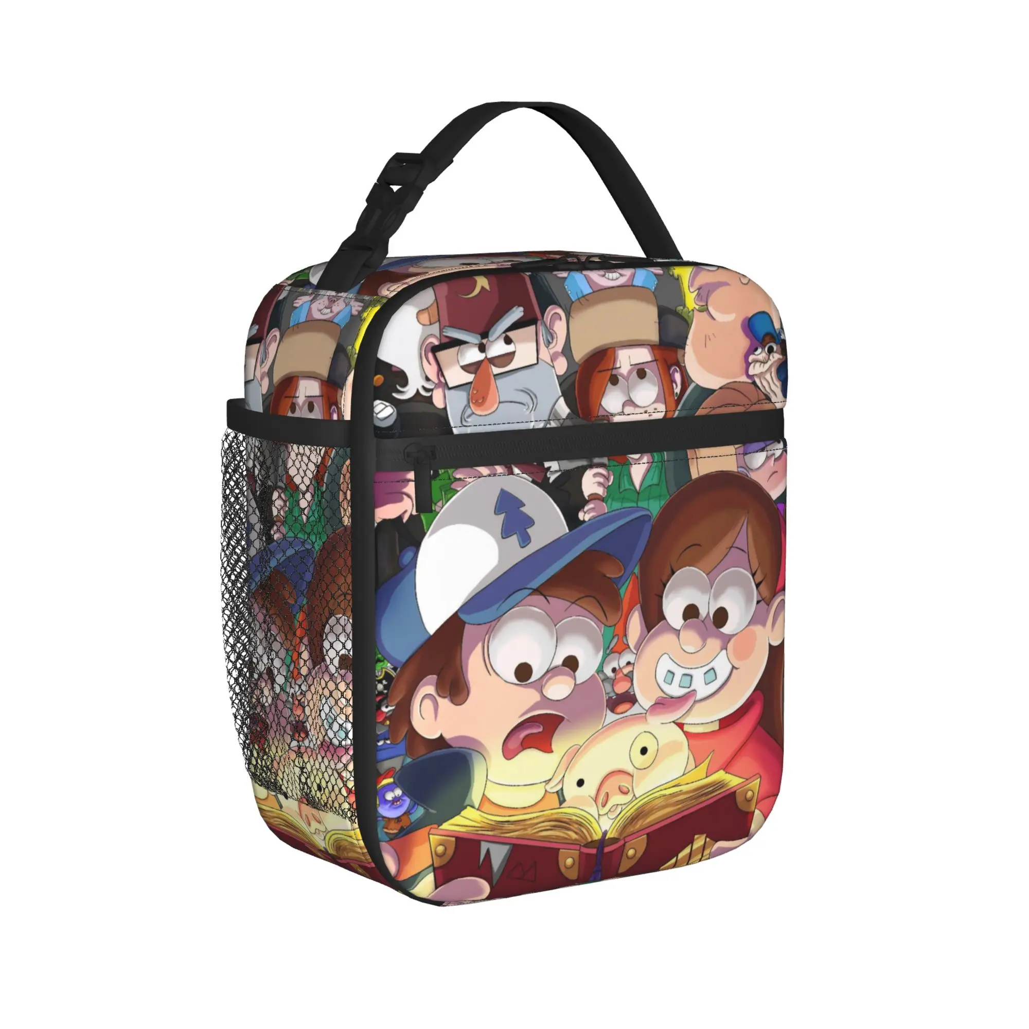 G-Gravity Falls Thermal Insulated Lunch Bags for School  Reusable Food Container Bags Men Women Cooler Thermal Lunch Boxes
