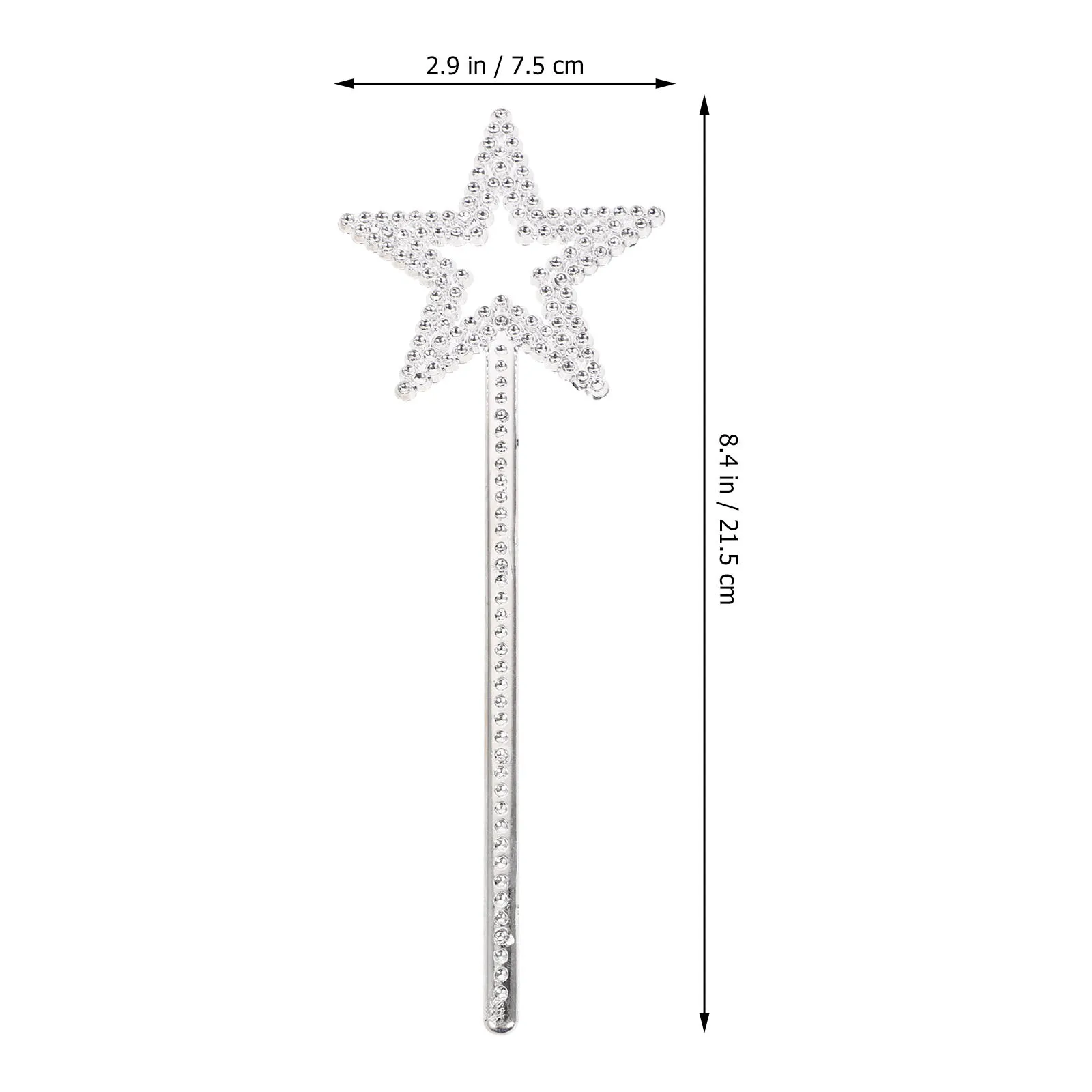 

24Pcs Star Fairy Sticks for Birthday Party Halloween Cosplay Silver 22mm Unique Design Star Fairy Stick Costume Props