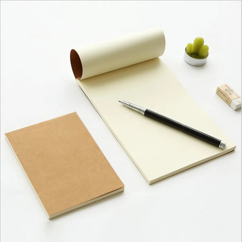 Solid colored kraft paper notebook for primary and secondary school students, stationery, black card draft  school supplies