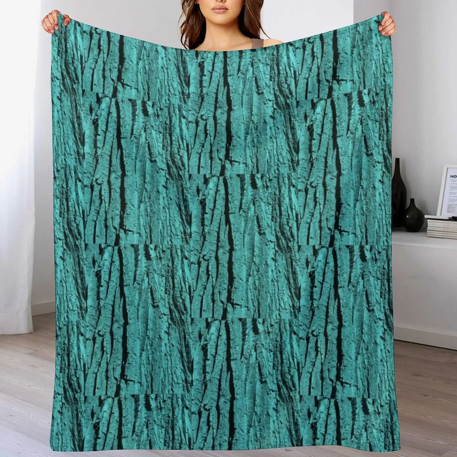 

New Photograph of tree bark, then processed in color Throw Blanket Sofas Decorative Throw Blankets