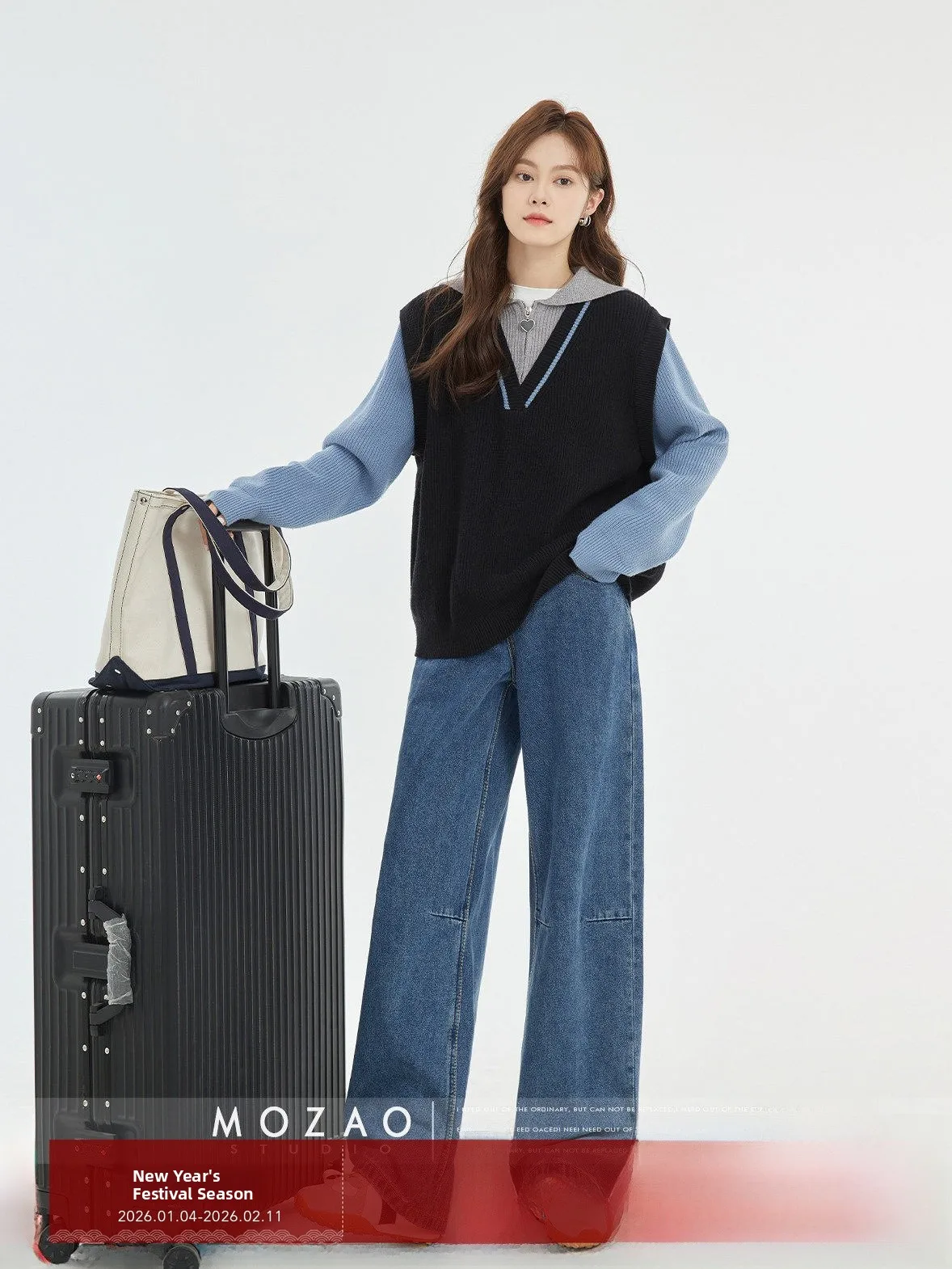 

Синие джинсы с прямыми штанинами и высокой талией, женские свободные широкие брюки, удобный крой, однотонный цвет, осеннее новое поступление