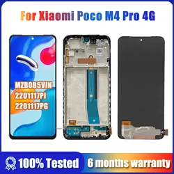 6.43'' Super AMOLED For Xiaomi Poco M4 Pro 4G LCD 2201117PI 2201117PG MZB0B5VI Display Touch Screen Panel Digitizer Assembly