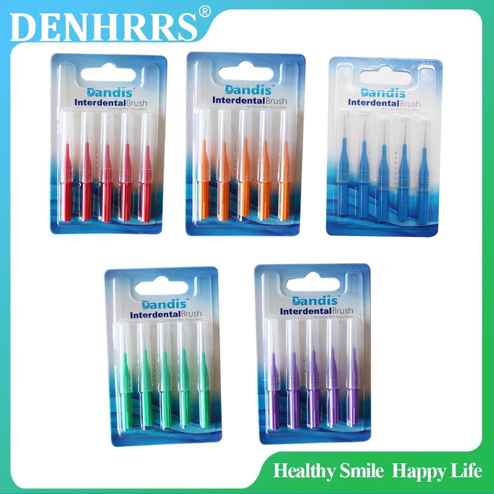 5Pcs/Pack Interdental Brush I-Type Ultra-Fine Correction Special Interdental Brushing Gap Brush Cleaning Braces