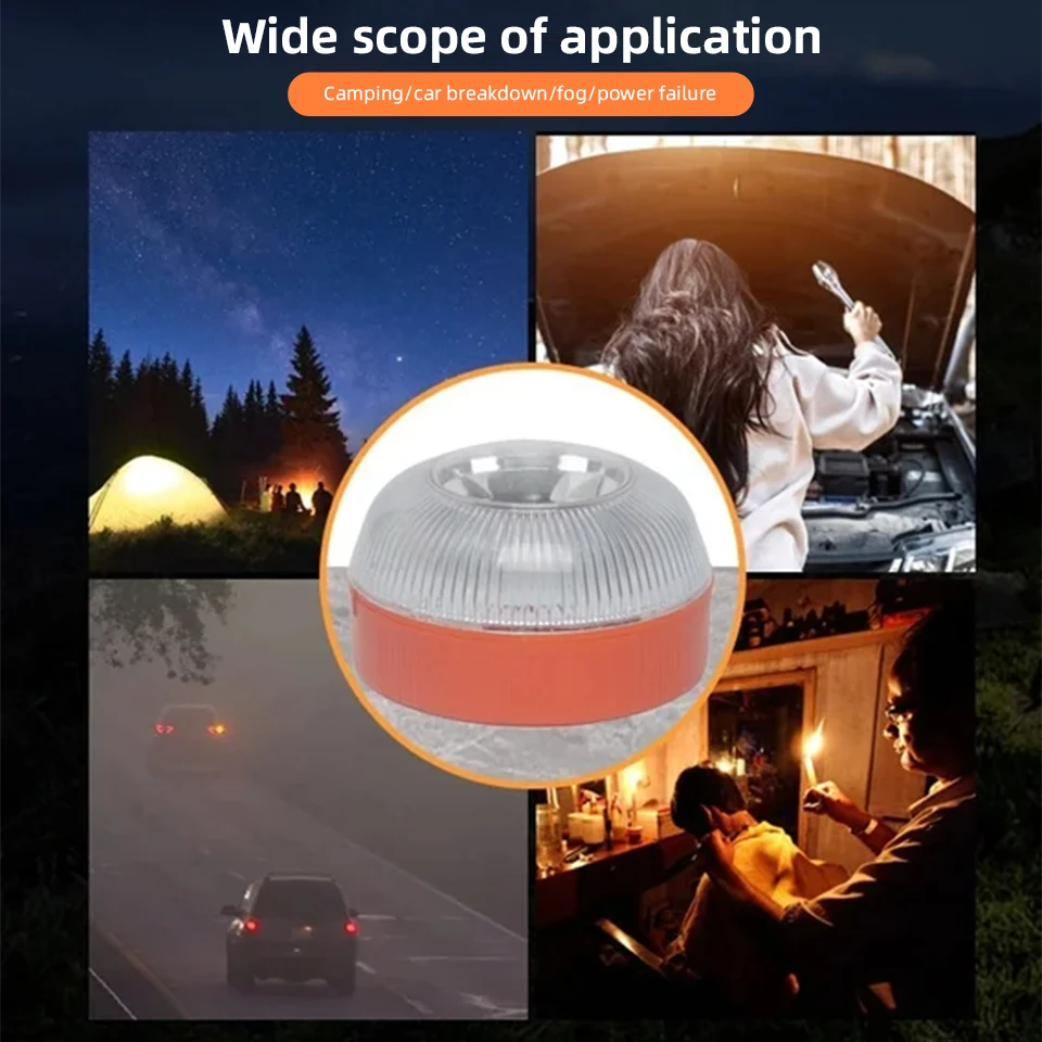 Flashing LED Emergency Light Three Color Car Indicator Light Traffic Flashing Light With Strong Magnetic Bottom Traffic Barrier