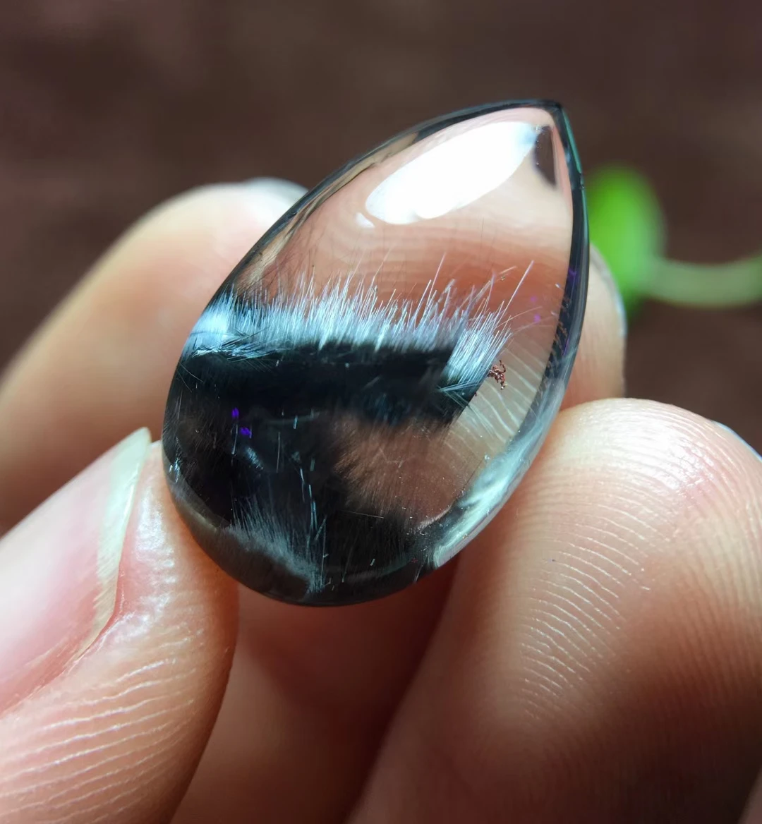 

Natural Brookite Platinum Black Rutilated Quartz Pendant 23*14.3*9mm Bead Women Men Bead Jewelry Fashion AAAAAA