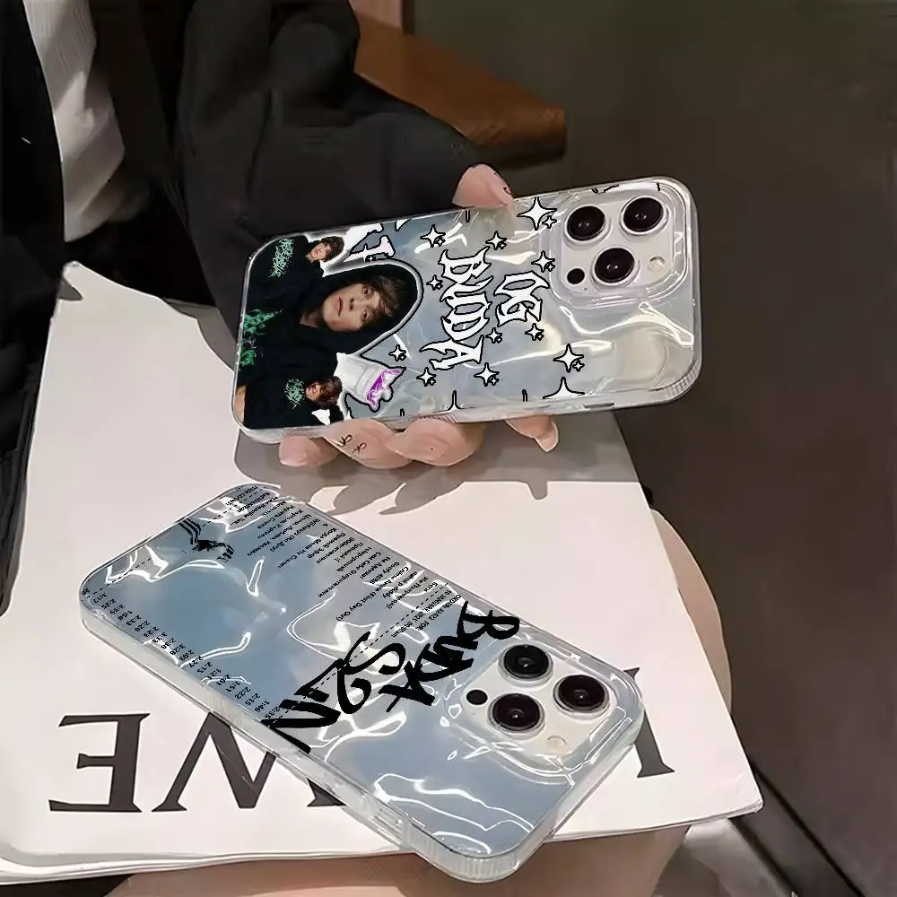 حافظة هاتف O-OG Singer B-Buda لهاتف iPhone 16 15 14 13 Plus Pro Max من الساتان غطاء سطح لامع ملون