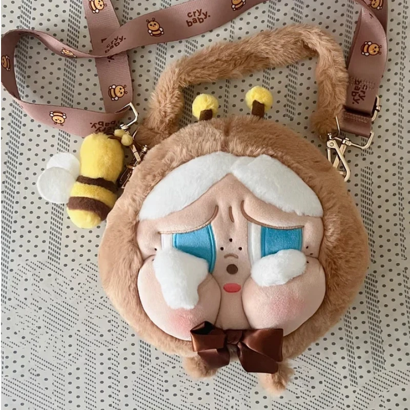

Pop Mart Crybaby Crying Again Series Plush Crossbody Bag Bee Style Cute Cartoon Doll Kawaii Toy Desktop Ornament Lovely Gift
