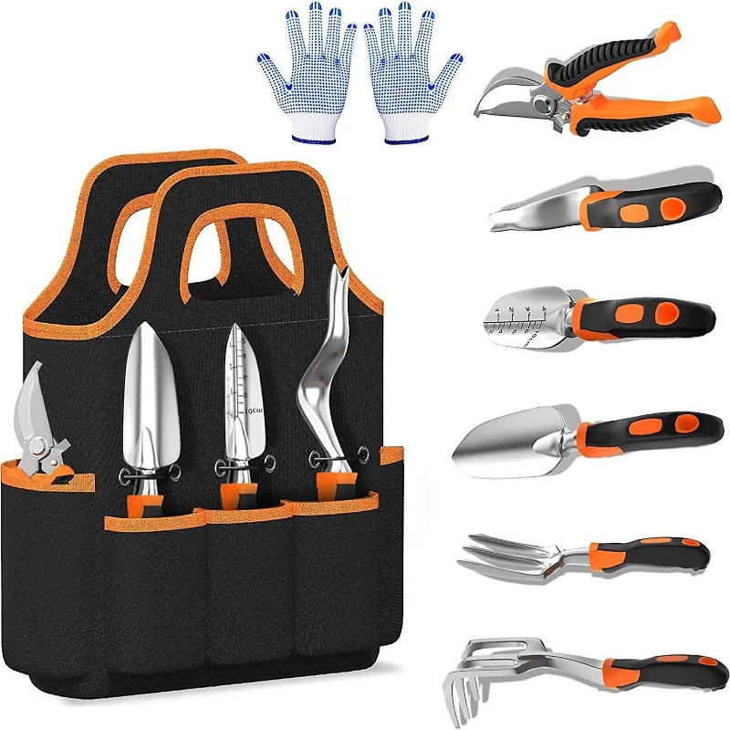 Non-slip multifunctional Branch Trimmer Manual Trimmer Custom Garden Toolset Premium waxed Canvas Garden ToolS Storage tote