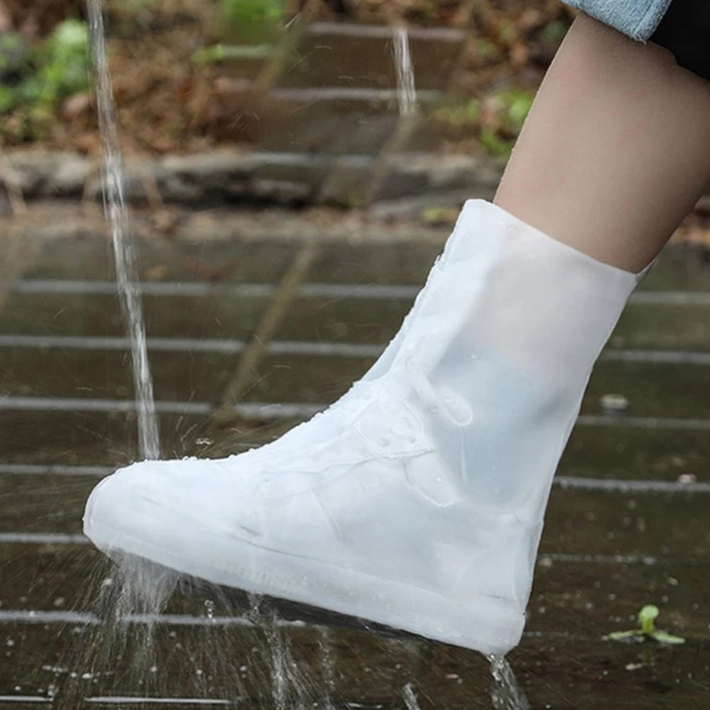 

Reusable High Tube Non Slip Waterproof Rainproof Shoe Covers Size 44 45 White XXXXL Adult Shoes Anti Slip Overshoes For Outdoor