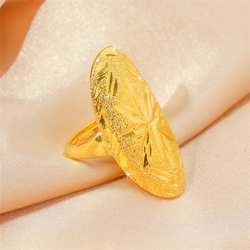 Valuable Collection Ring Women's 24K Gold AU999 - 24K Gold Hollow Filigree Ring, Pure Gold Value, Light Luxury Collection