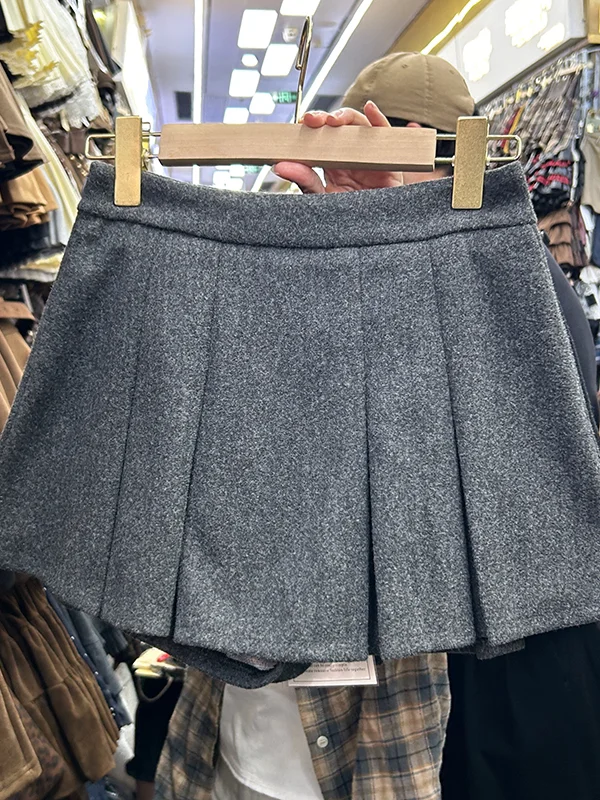 

Grey High Waist A-Line Pleated Skirt Bodycon Versatile Short Skirt for Women Commute Style Casual Polyester Fiber