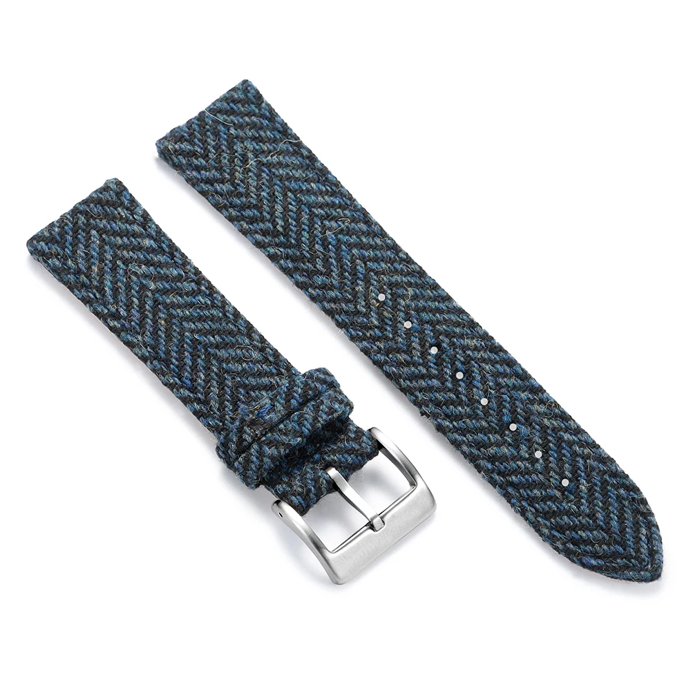 Vintage-Armband aus echtem Leder, Tweed-Nylon, 18 mm, 20 mm, 22 mm, Schnellverschluss-Webarmband für Omega für Seiko Smartwatch-Uhrenarmband
