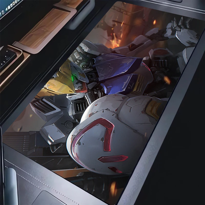 Tappetino per mouse meccanico Warrior Gundam Accessori per PC Tappetino per mouse da gioco Tappetino per tastiera antiscivolo HD Tappetino per scrivania grande Tappetino esteso in gomma