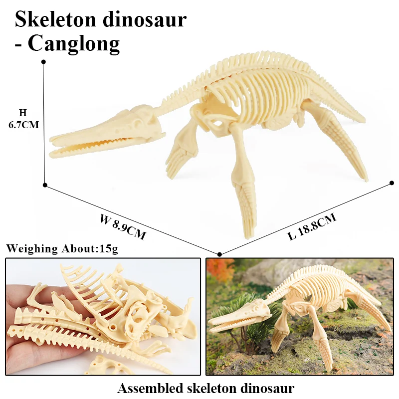 Oenux DIY montaż skamieniałości dinozaura jurajskiego szkielet mosazaura tyranozaura kolekcja figurek Model kreatywny zabawka dla dzieci