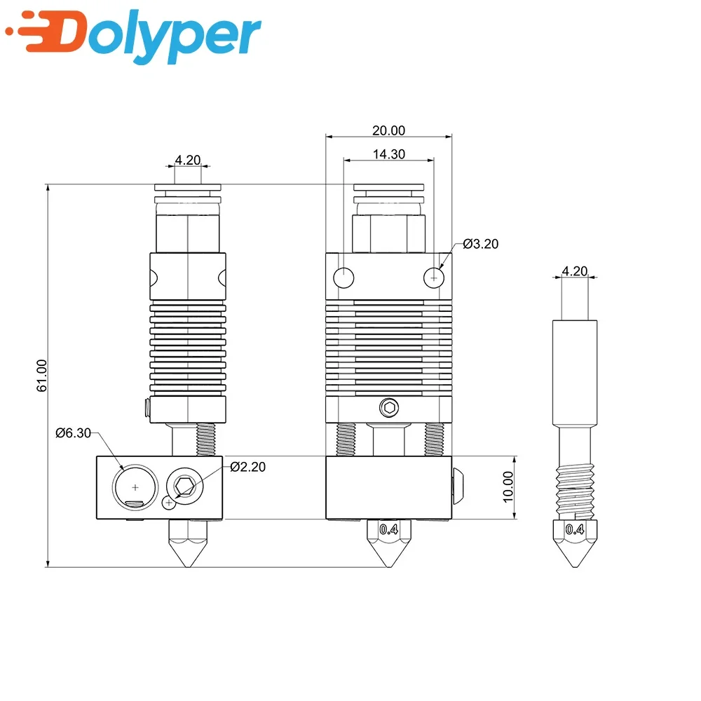 MK8 Assembled Extruder Hotend Kits for Ender 3 5 6 CR-8/10 Printers Nozzle Aluminum Alloy Heating Block 3D Printer Accessories