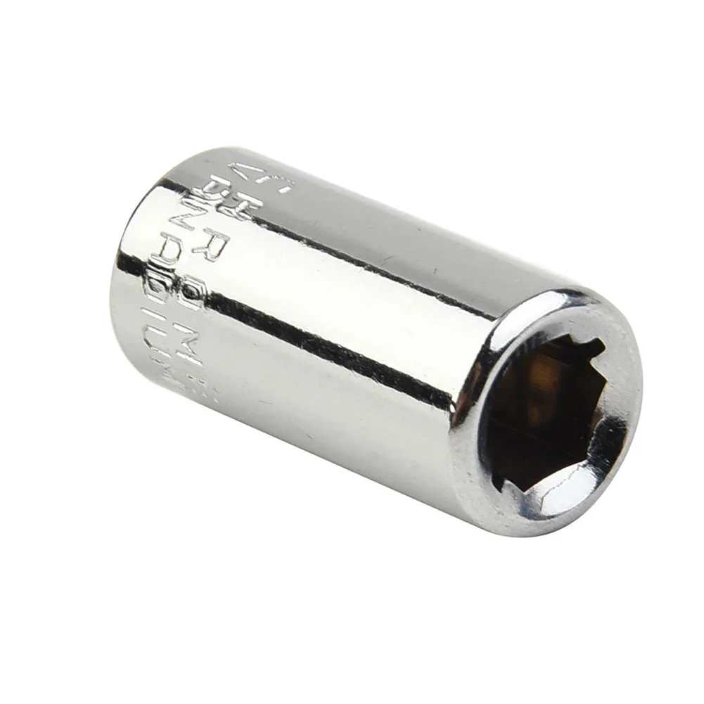 Easy to Use 2pcs 14 Square Drive To 14 Hex Socket Bits Converter, Chrome Vanadium Steel, Silver Color, Reliable Conversion