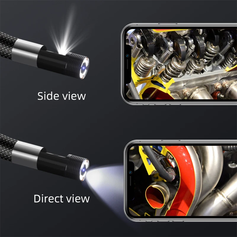 Dual Lens Endos-cope Camera 360 Degrees Steering Snake Camera Borescope Inspection Camera for Android IOS