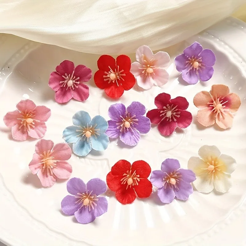 30/50/100 Stück künstliche Blumen Kopf 2,5 cm gefälschte Blumen für Heimdekoration Hochzeitsdekoration DIY handgemachte Girlande Geschenke Zubehör – Detail 5