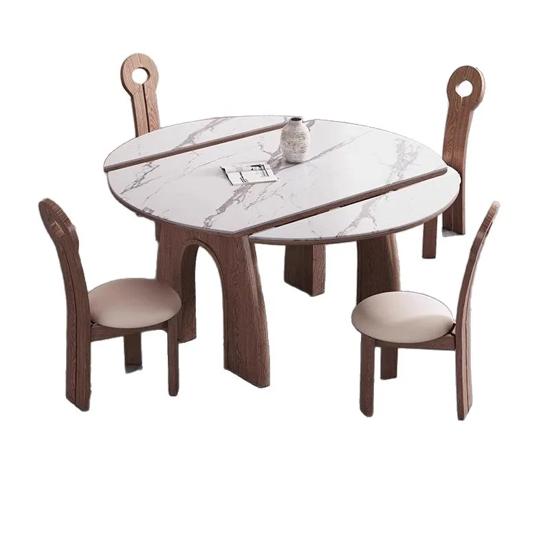 Выдвижной обеденный стол из массива дерева, французский античный стиль, квадратный стол для небольшой квартиры