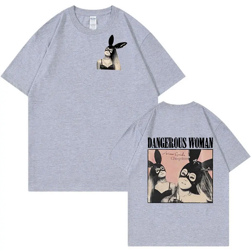 Ariana Grande Dangerous Woman Tour Graphic T Shirt Men Women Harajuku Retro Fashion T-shirts Summer Casual Oversized Cotton Tees