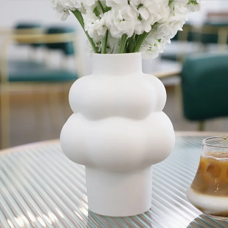 

European Special-shaped Ceramic Vase Abstract Cloud Shape Flower Pot Flower Arrangement Hydroponic Flower Vase Crafts Home Decor