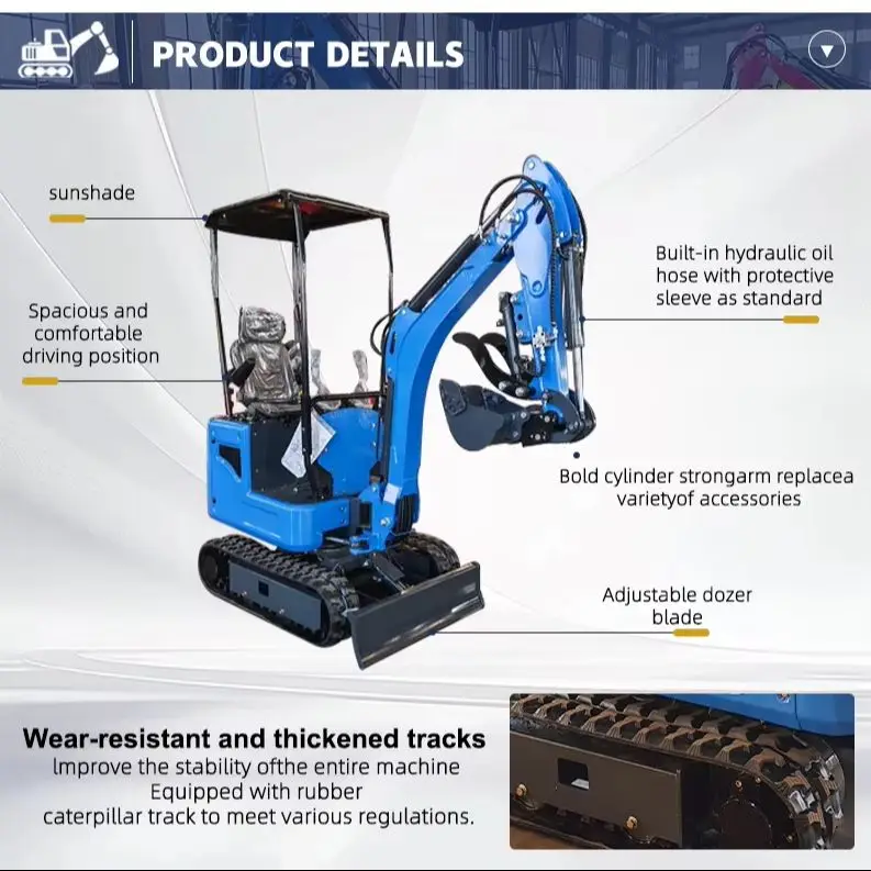 1 Ton Mini Excavator / Micro Digger, 1000kg Rupsgraver Mini-pelle, CE Compact Excavator, Global Ready