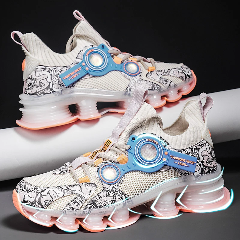 

Мужские кроссовки с противоскользящей и износостойкой подошвой, высоким верхом и поддерживающим дизайном, модные повседневные кроссовки для активного отдыха и бега.