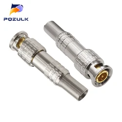 75ohm BNC Male Plug Solderless Welding Free Welding Connector Oscilloscope Crimp for RG5 RG6 LMR300 RG304 5D-FB Cable