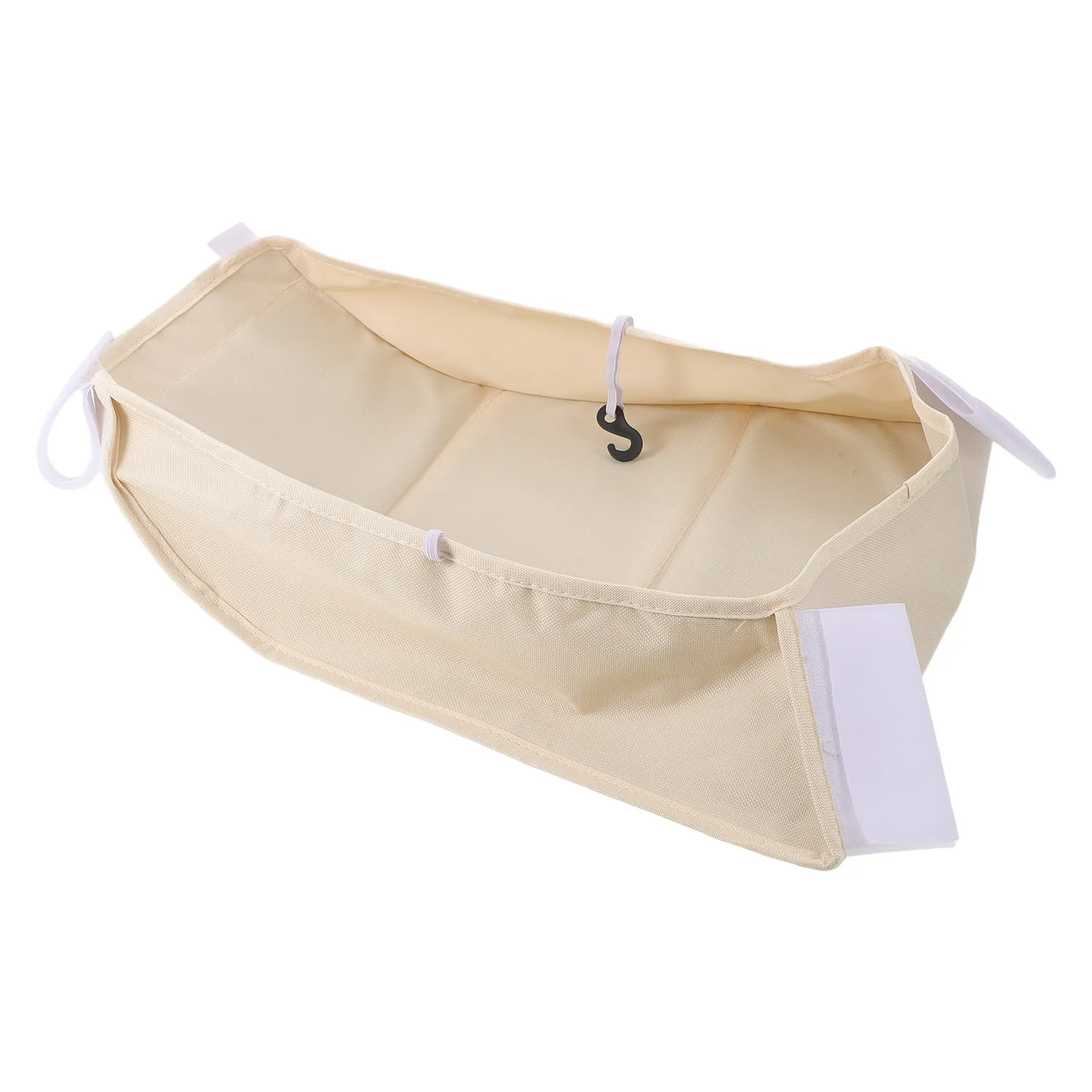 Baby Stroller Hanging Bag Universal Beige Oxford Fabric Extra Large Foldable Storage Basket for Shopping Baby Essentials Under