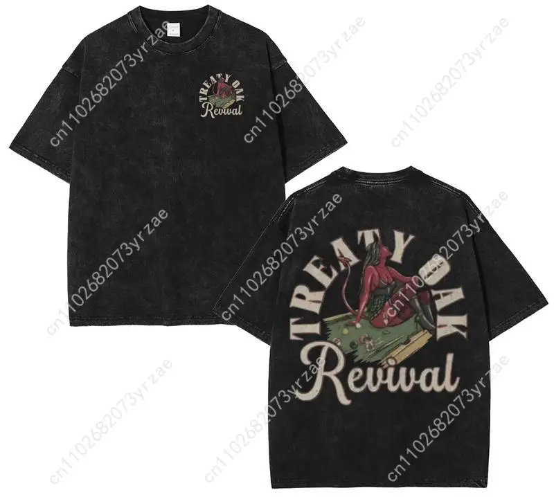 

Retro Tshirt Treaty Oak Revival Man Woman High Quality Vintage T Shirt Cotton Short Sleeves Fashion T-shirt Soft Breathable Tops