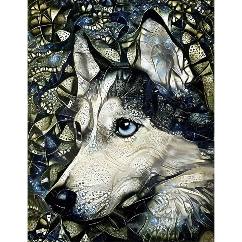 DIY 5D diamond painting of a cute husky living room bedroom wall decoration painting