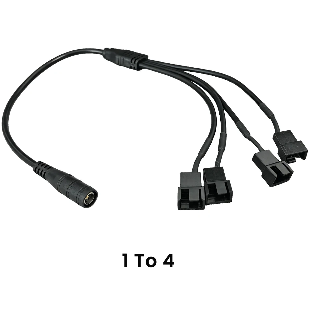 1-10PCS DC5521 to 4‑Pin PWM 1 to 3/4 Power Cable For PC Case Fan Power Supply Adapter 2464 PVC Wire Connector Cable 20AWG